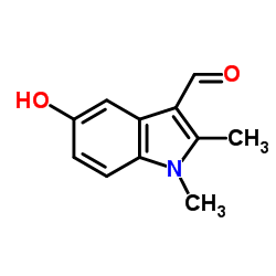 5-羟基-1,2-二甲基-1H-吲哚-3-甲醛结构式