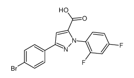 3-(4-BROMOPHENYL)-1-(2,4-DIFLUOROPHENYL)-1H-PYRAZOLE-5-CARBOXYLIC ACID结构式