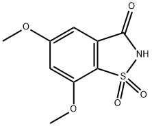 5,7-Dimethoxybenzo[d]isothiazol-3(2H)-one 1,1-dioxide structure