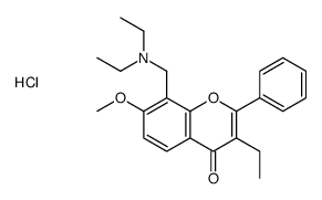 diethyl-[(3-ethyl-7-methoxy-4-oxo-2-phenylchromen-8-yl)methyl]azanium,chloride Structure