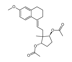 14α,17β-Diacetoxy-3-methoxy-8,14-secoestra-1,3,5(10),9(11)-tetraen结构式