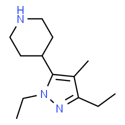 Piperidine, 4-(1,3-diethyl-4-methyl-1H-pyrazol-5-yl)- (9CI)结构式