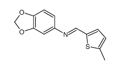 N-(1,3-benzodioxol-5-yl)-1-(5-methylthiophen-2-yl)methanimine结构式