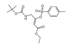 (Z)-4-tert-Butoxycarbonylamino-3-(toluene-4-sulfonyloxy)-but-2-enoic acid ethyl ester Structure