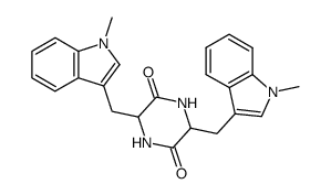 3,6-bis-(1-methyl-indol-3-ylmethyl)-piperazine-2,5-dione Structure