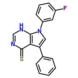 7-(3-Fluorophenyl)-5-phenyl-1,7-dihydro-4H-pyrrolo[2,3-d]pyrimidine-4-thione结构式