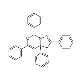 2,3a,5-Triphenyl-7-p-tolyl-3,3a-dihydro-pyrazolo[1,5-c][1,3]oxazine结构式