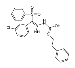 1-[3-(benzenesulfonyl)-5-chloro-1H-indol-2-yl]-3-(2-phenylethyl)urea Structure