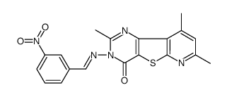 2,7,9-trimethyl-3-[(E)-(3-nitrophenyl)methylideneamino]pyrido[2,3]thieno[2,4-d]pyrimidin-4-one结构式