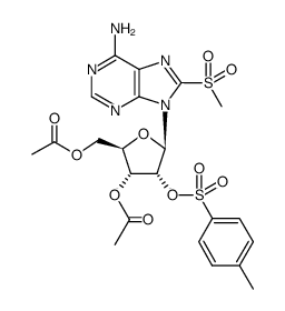 3',5'-di-O-acetyl-8-methanesulfonyl-2'-O-tosyladenosine结构式