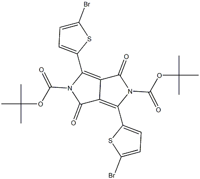 Di-tert-butyl 3,6-bis(5-bromothiophen-2-yl)-1,4-dioxopyrrolo[3,4-c]pyrrole-2,5(1H,4H)-dicarboxylate structure