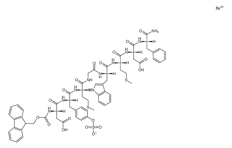 Fmoc-Asp-Tyr(SO3Ba0.5)-Met-Gly-Trp-Met-Asp-Phe-NH2结构式