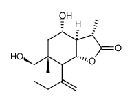 1β,8α-dihydroxy-5,7α H,6,11β H-eudesm-4(15)-en-6,12-olide结构式