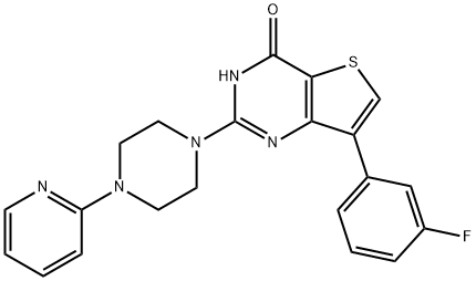 7-(3-fluorophenyl)-2-[4-(pyridin-2-yl)piperazin-1-yl]-3H,4H-thieno[3,2-d]pyrimidin-4-one结构式