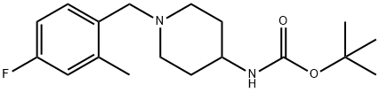 tert-Butyl 1-(4-fluoro-2-methylbenzyl)piperidin-4-ylcarbamate结构式