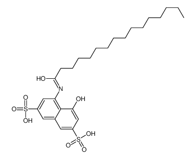 4-(hexadecanoylamino)-5-hydroxynaphthalene-2,7-disulfonic acid Structure