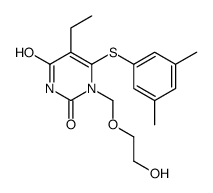 6-(3,5-dimethylphenyl)sulfanyl-5-ethyl-1-(2-hydroxyethoxymethyl)pyrimidine-2,4-dione Structure