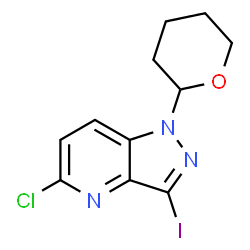 5-氯-3-碘-1-(四氢-2H-吡喃-2-基)-1H-吡唑并[4,3-b]吡啶结构式