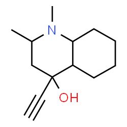 4-Quinolinol, 4-ethynyldecahydro-1,2-dimethyl-, (2alpha,4alpha,4aalpha ,8abeta)- Structure