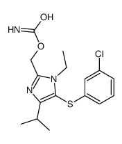 [5-(3-chlorophenyl)sulfanyl-1-ethyl-4-propan-2-ylimidazol-2-yl]methyl carbamate结构式