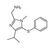 (1-methyl-5-phenylsulfanyl-4-propan-2-ylimidazol-2-yl)methanamine Structure