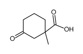 Cyclohexanecarboxylic acid, 1-methyl-3-oxo-, (R)- (9CI) Structure