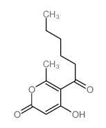 3-hexanoyl-6-hydroxy-2-methyl-pyran-4-one结构式