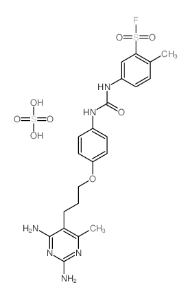 5-[[4-[3-(2,4-diamino-6-methyl-pyrimidin-5-yl)propoxy]phenyl]carbamoylamino]-2-methyl-benzenesulfonyl fluoride; sulfuric acid结构式