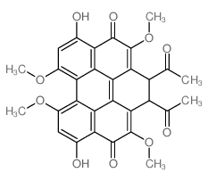 Benzo[ghi]perylene-4,11-dione,1,2-diacetyl-1,2-dihydro-5,10-dihydroxy-3,7,8,12-tetramethoxy-, (1R,2R)-rel- Structure