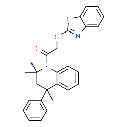 1-[(1,3-benzothiazol-2-ylsulfanyl)acetyl]-2,2,4-trimethyl-4-phenyl-1,2,3,4-tetrahydroquinoline picture