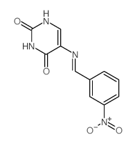 5-[(3-nitrophenyl)methylideneamino]-1H-pyrimidine-2,4-dione结构式