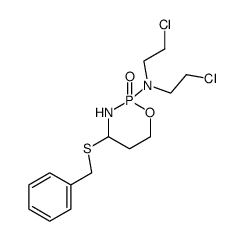 (4-benzylsulfanyl-2-oxo-2λ5-[1,3,2]oxazaphosphinan-2-yl)-bis-(2-chloro-ethyl)-amine Structure