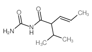 (E)-N-carbamoyl-2-propan-2-yl-pent-3-enamide结构式