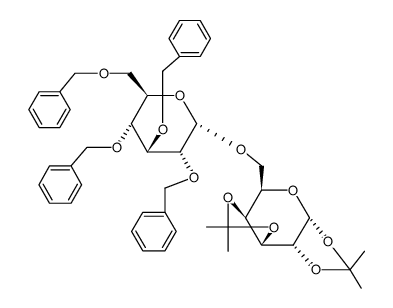 O-(2,3,4,6-tetra‐O‐benzyl-α-D-glucopyranosyl)-(1→6)-1,2,3,4-di-O-isopropylidene-α‐D‐galactopyranoside Structure