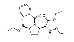 (2S,5R)-N-benzoyl-5-(di(ethoxycarbonyl)methyl)-pyrrolidine-2-carboxylic acid ethyl ester Structure