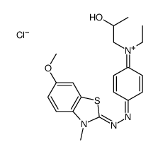 2-[[4-[乙基(2-羟丙基)氨基]苯基]偶氮]-6-甲氧基-3-甲基苯并噻唑氯化盐结构式