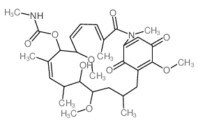 [(4E,6Z,8R,9R,10E,12R,13S,14R,16R)-13-hydroxy-8,14,19-trimethoxy-2,4,10,12,16-pentamethyl-3,20,22-trioxo-2-azabicyclo[16.3.1]docosa-4,6,10,18,21-pentaen-9-yl] N-methylcarbamate structure