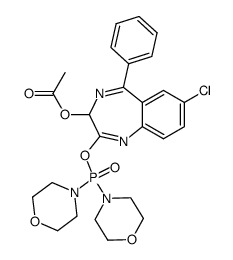 3-acetossi-7-cloro-5-fenil-2-(di-4-morfolinil)fosfinilossi-3H-1,4-benzodiazepina Structure