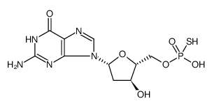 Guanosine, 2'-deoxy-, 5'-(dihydrogen phosphorothioate) Structure