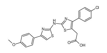 {4-(4-Chloro-phenyl)-2-[4-(4-methoxy-phenyl)-thiazol-2-ylamino]-thiazol-5-yl}-acetic acid结构式