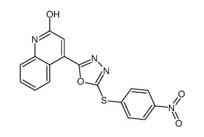 4-[5-(4-nitrophenyl)sulfanyl-1,3,4-oxadiazol-2-yl]-1H-quinolin-2-one结构式