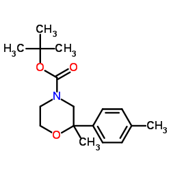 tert-butyl 2-methyl-2-(4-methylphenyl)morpholine-4-carboxylate Structure