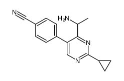 4-[4-(1-氨基乙基)-2-环丙基-5-嘧啶]苯甲腈结构式