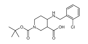 1,3-Piperidinedicarboxylic acid, 4-[[(2-chlorophenyl)methyl]amino]-, 1-(1,1-dimethylethyl) ester结构式