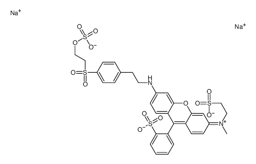 disodium,2-[3-[methyl(2-sulfonatoethyl)azaniumylidene]-6-[2-[4-(2-sulfonatooxyethylsulfonyl)phenyl]ethylamino]xanthen-9-yl]benzenesulfonate Structure