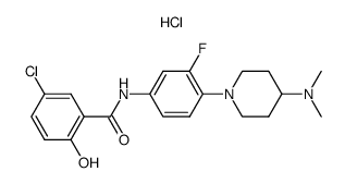 5-chloro-N-[4-(4-dimethylaminopiperidin-1-yl)-3-fluorophenyl]-2-hydroxybenzamide hydrochloride Structure