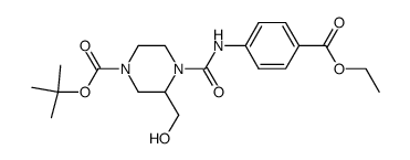 t-butyl 4-{[4-(ethoxycarbonyl)phenyl]carbamoyl}-3-(hydroxymethyl)piperazine-1-carboxylate结构式