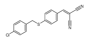 2-[[4-[(4-chlorophenyl)methylsulfanyl]phenyl]methylidene]propanedinitrile Structure