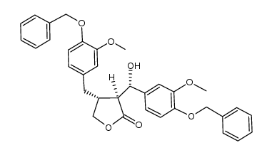 (2S,3R)-3-(4-benzyloxy-3-methoxybenzyl)-2-[(S)-(4-benzyloxy-3-methoxyphenyl)(hydroxy)methyl]-4-butanolide Structure