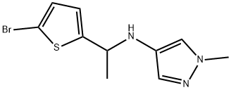 1H-Pyrazol-4-amine, N-[1-(5-bromo-2-thienyl)ethyl]-1-methyl- Structure